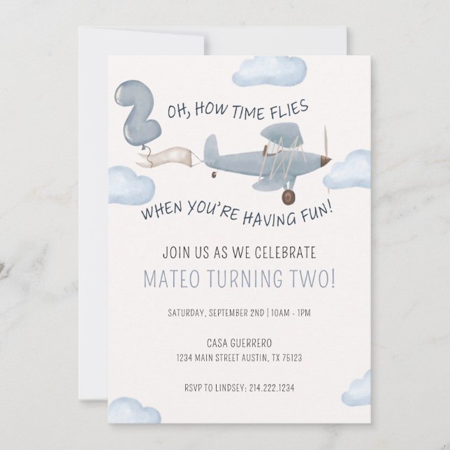 CONVITES ANIVERSÁRIO DE VOOS HORÁRIOS (Frente)