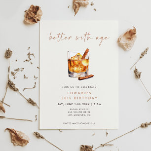 Convites Aniversário de Whisky Melhor Com a Idade