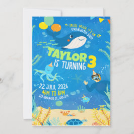 Convites Aniversário Debaixo do Mar, Aniversário de Animais