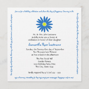 Convites Aniversário Delicioso Mensagem Daisy Sweet 16