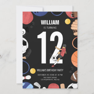 Convites Aniversário desportivo de futebol