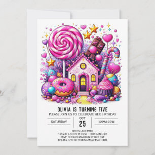 Convites Aniversário Digital Candyland Personalizado Adoráv