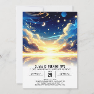Convites Aniversário Digital Celestial Personalizado