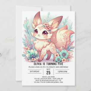Convites Aniversário Digital da Fox Cóta Personalizada