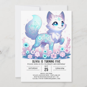 Convites Aniversário Digital Personalizado do Lobo Whimsica