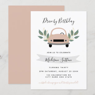 Convites Aniversário dirige-se por uma folhagem verde cor-d