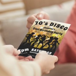 Convites Aniversário Disco dos Anos 70 | Bola de Purpurina