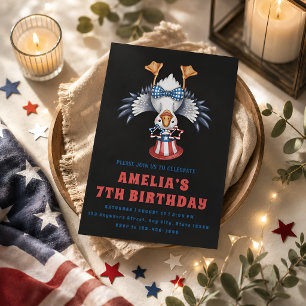 Convites Aniversário Divertido de Crianças Americana