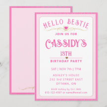 Aniversário do 13 cor-de-rosa bonito