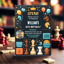 Aniversário do 13 da Noite do Jogo Chess King E Qu
