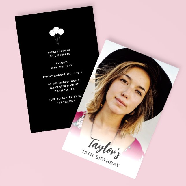 Convites Aniversário do 15 de Foto Moderno (Criador carregado)