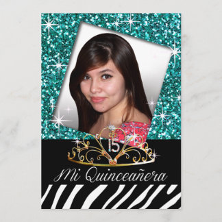 Convites Aniversário do 15 de Tiara Zebra Quinceañera| chá