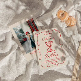 Convites Aniversário do 30 Martini do Arco Vermelho Desenha