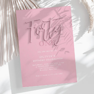 Convites Aniversário do 4º Adulto com Script Rosa na moda