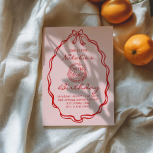 Convites Aniversário do 40º aniversário do bolinho desenhad