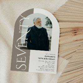 Convites Aniversário do 70 de Foto com Arch Mínimo 70