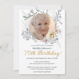 Convites Aniversário do 70 de Fotografia Personalizada das 