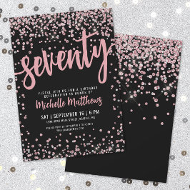 Convites Aniversário do 70 Dourado Elegante