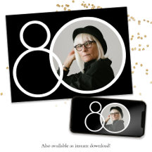 Aniversário do 80 de Foto Minimalista do Na moda b