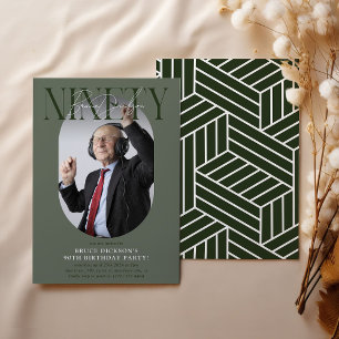 Convites Aniversário do 90 de Foto e Assinatura Moderno Ova