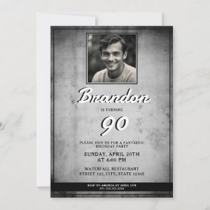 Convites Aniversário do 90 de Fotografia da Vintagem Negra
