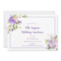 Aniversário do 90 Floral Purple da Aquarela