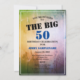 Convites Aniversário do Abstrato Azul Celebrando o Grande