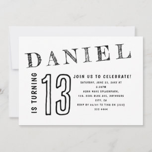 Convites Aniversário do Adolescente Negro Simples