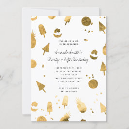 Convites Aniversário do Adulto da Festa de Verão Gold Foil