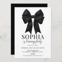 Aniversário do Adulto de Fita Arco Preto Coquette