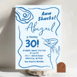 Convites Aniversário do Adulto do Coquetel Azul Desenhado à<br><div class="desc">Aniversário do Oyster Martini Aniversário das Mulheres,  Ostra Azul Martini Adulto Cocktail Convite à Aniversário,  Festa de Cocktail Summer Beach</div>