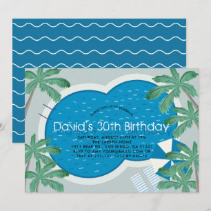 Convites Aniversário do Adulto do Partido da Piscina de Pa