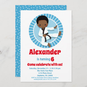 Convites Aniversário do Afro-Americano Karate Judo Boys