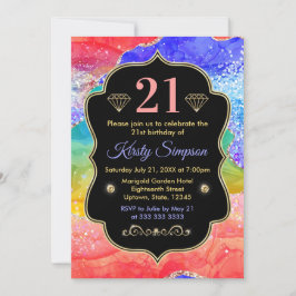 Convites Aniversário do Agato de Álcool do Arco-Íris Glamo