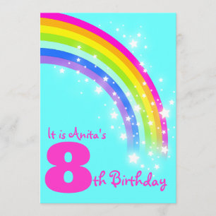 Convites Aniversário do aqua do aniversário do arco-íris