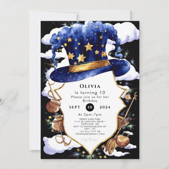 Convites Aniversário do Assistente de Aquarelas do Pastel W (Frente)