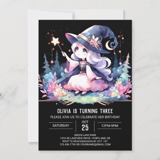 Convites Aniversário do Assistente de Cores Aquáticas Encan (Frente)