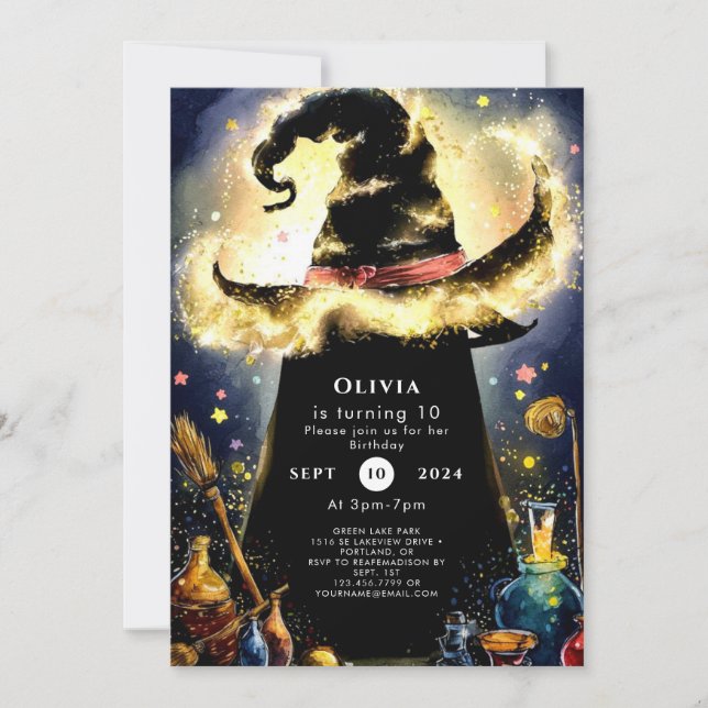 Convites Aniversário do Assistente de Cores Aquáticas Encan (Frente)