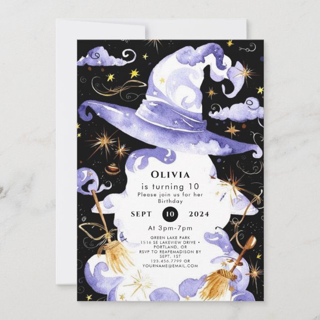 Convites Aniversário do Assistente de Diversão Mágica do Pa (Frente)