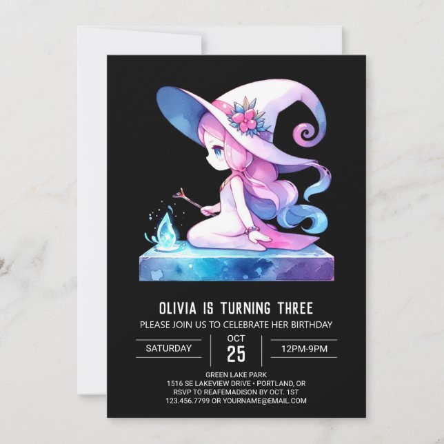 Convites Aniversário do Assistente de Felicidade de Aquarel (Frente)