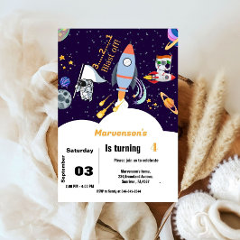 Convites Aniversário do Astronauta do Exterior Azul