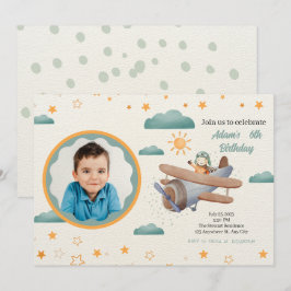 Convites Aniversário do Avião Azul e Verde