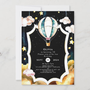 Convites Aniversário do Balão de Ar Quente Pastel Boho