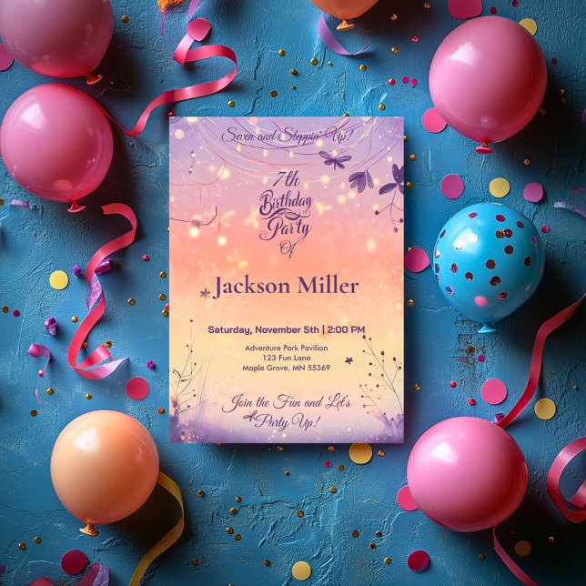 Convites Aniversário do Balão Mágico com Puppy Adorável (Criador carregado)