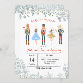 Convites Aniversário do balé Glitter Silver Convide Nutcrac