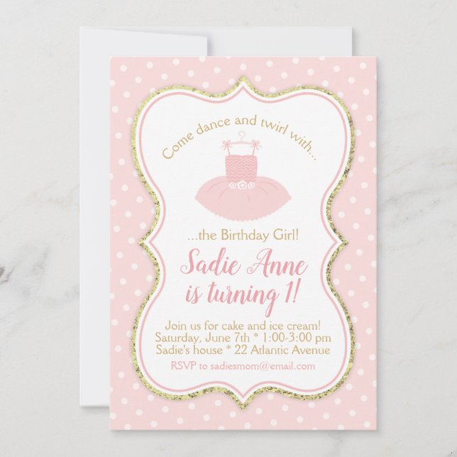 Convites Aniversário do Balé Tutu (Frente)