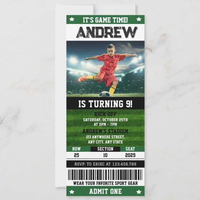 Convites Aniversário do Bilhete Pessoal com Foto (Frente)