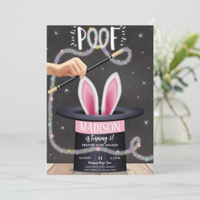 Convites Aniversário do Black Magic Show (Em pé/Frente)