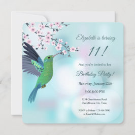 Convites Aniversário do Blossom do Hummingbird
