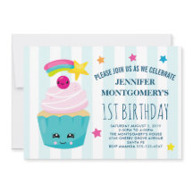 Aniversário do Bolo de Canelinha com Rosto Kawaii